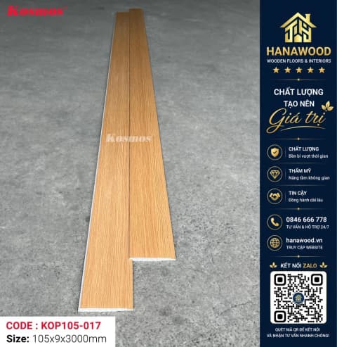 Tấm Nhựa Ốp Trần Nano Giả Gỗ Kosmos KOP105-017