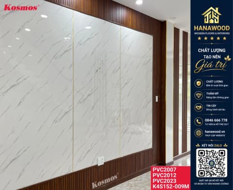 Lam 4 Sóng Nhựa Ốp Tường Giả Gỗ Kosmos K4S152-009M