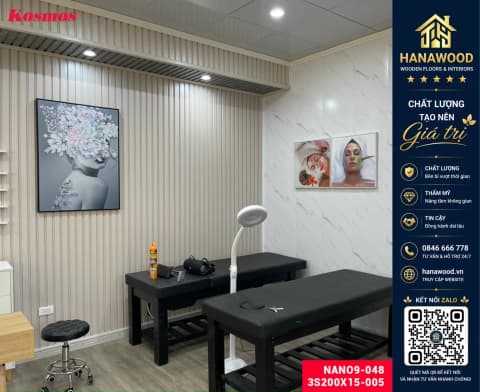 Tấm Nhựa Ốp Tường Lam Sóng Giả Gỗ Kosmos 3S200X15-005