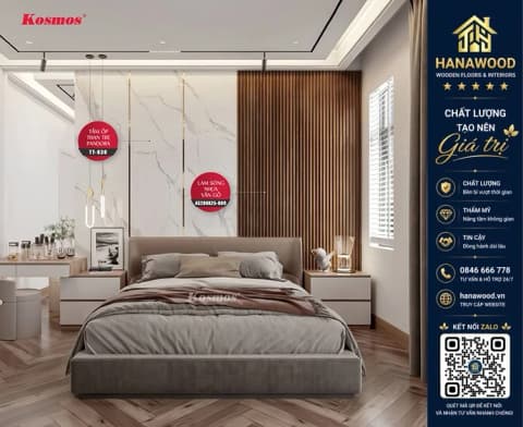 Tấm Ốp Lam 4 Sóng Cao Nhựa Giả Gỗ Kosmos 4S200X25-009