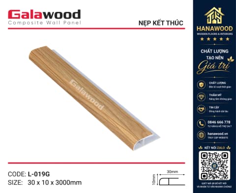 Nẹp Kết Thúc L30x12 Tấm Ốp Tường Kosmos L-019