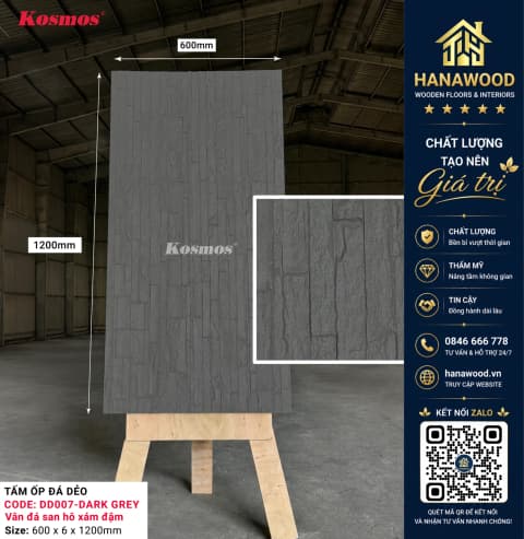 Phụ Kiện Phào Chỉ, Nẹp Tấm Ốp Lam Sóng Nano Kosmos Màu 007