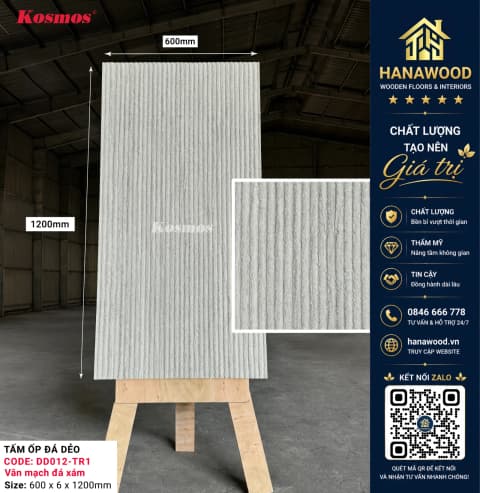 Phụ Kiện Phào Chỉ, Nẹp Tấm Ốp Lam Sóng Nano Kosmos Màu 012