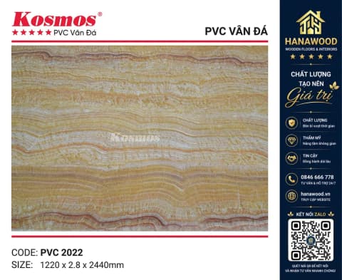 Tấm Nhựa Ốp Tường PVC Giả Vân Đá Kosmos PVC2021 Dày 2.8mm