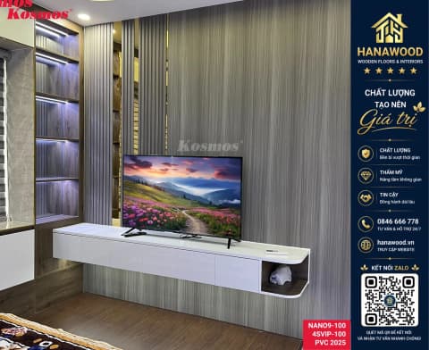 Lam 4 Sóng Nhựa Giả Gỗ Ốp Tường Ốp Trần Kosmos 4SVIP-100