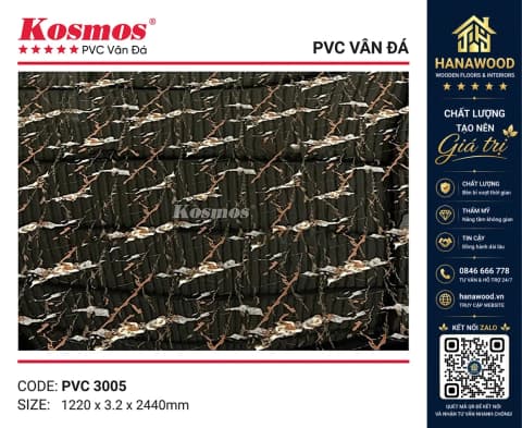 Tấm Nhựa Ốp Tường PVC Giả Vân Đá Kosmos PVC3005 Dày 3.2mm