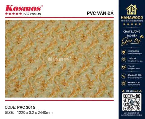 Ốp Tường PVC Giả Đá Kosmos PVC3015 Dày 3.2mm