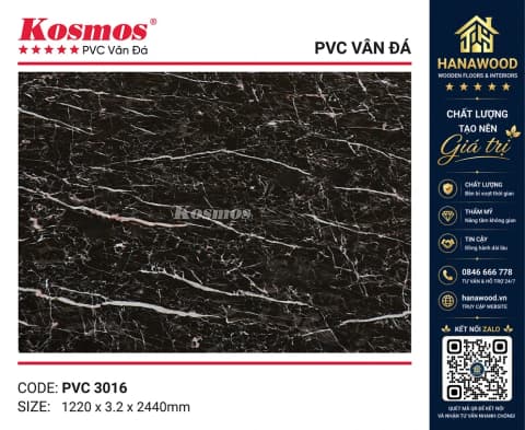 Ốp Tường PVC Giả Đá Kosmos PVC3016 Dày 3.2mm