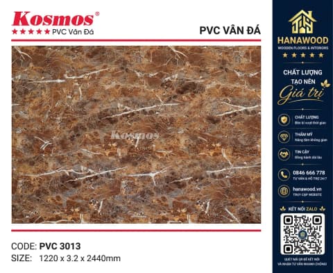 Ốp Tường PVC Giả Đá Kosmos PVC3013 Dày 3.2mm