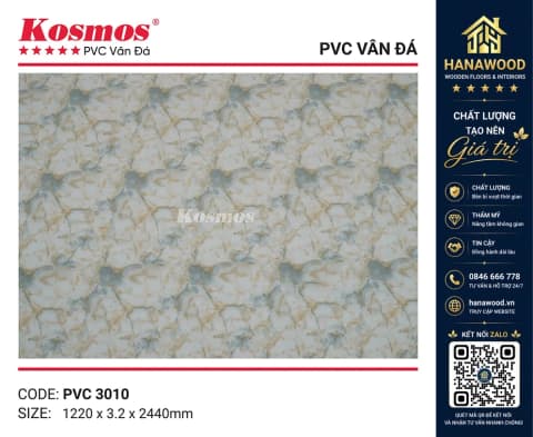 Ốp Tường PVC Giả Đá Kosmos PVC3010 Dày 3.2mm