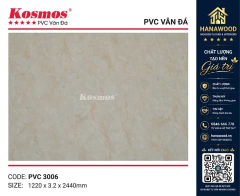 Ốp Tường PVC Giả Đá Kosmos PVC3006 Dày 3.2mm