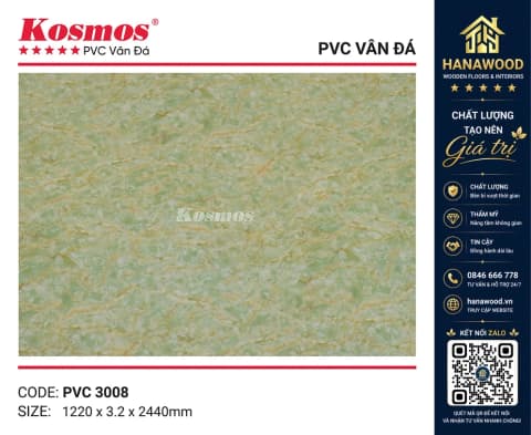 Ốp Tường PVC Giả Đá Kosmos PVC3008 Dày 3.2mm
