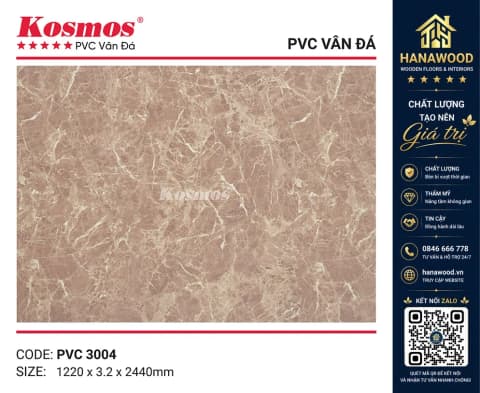 Ốp Tường PVC Giả Đá Kosmos PVC3004 Dày 3.2mm