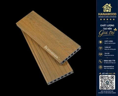 Sàn Gỗ Nhựa Ngoài Trời 2 Da Kosmos 2D140x23 Walnut