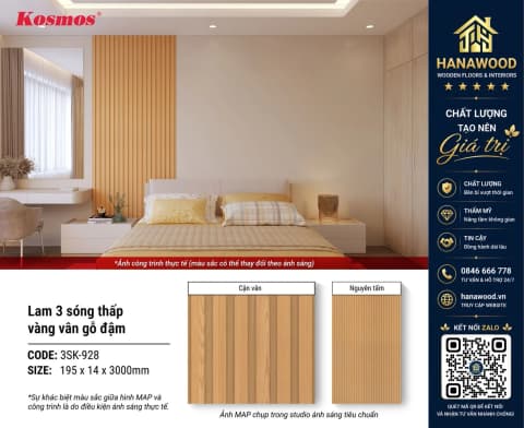 Lam 4 Sóng Gỗ Nhựa Ngoài Trời 2 Da Kosmos 2D219X26 Teak