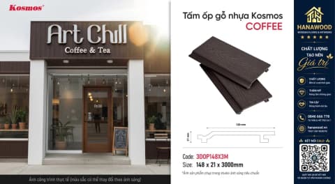Tấm Ốp Gỗ Nhựa Ngoài Trời Kosmos OP148X3M-1 Coffee