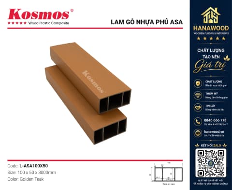Thanh Lam Gỗ Nhựa Trang Trí Trong Nhà Kosmos 100x50