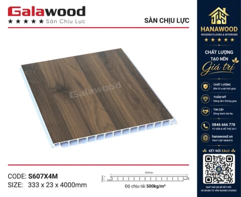 Sàn Nhưa Chịu Lực Giả Gỗ Galawood S607X4M