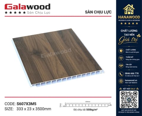 Sàn Nhựa PVC Chịu Lực Làm Gác Galawood S607X3M5