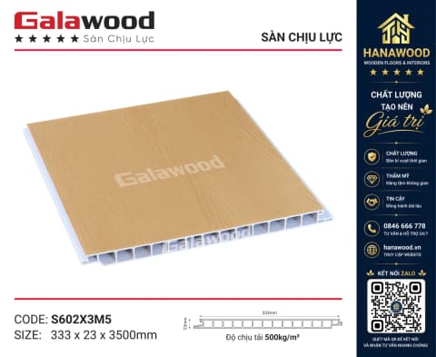 Sàn Nhựa Chịu Lực PVC Giả Gỗ Galawood S602X3M