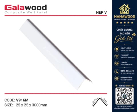 Nẹp Góc V30x30 Vân Giấy Galawood V916M