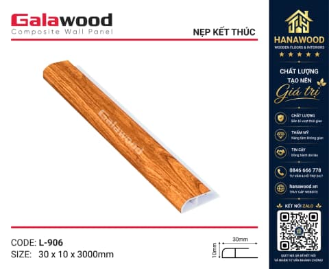 Nẹp Kết Thúc L30x10 Tấm Ốp Tường Galawood L906