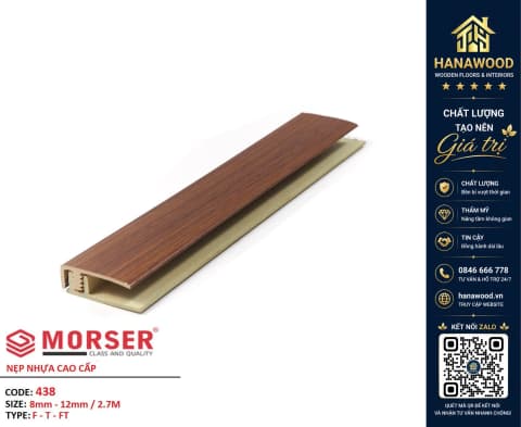 Nẹp F Kết Thúc Sàn Gỗ Sàn Nhựa Morser 438