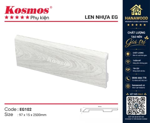 Len Chân Tường Nhựa Giả Gỗ EG Cao 97mm