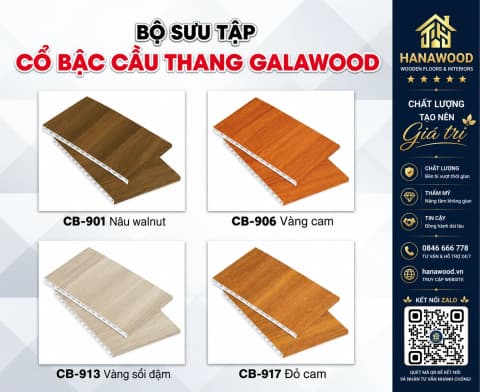 Bộ Sưu Tập Cổ Bậc Cầu Thang Nhựa PVC Giả Gỗ Galawood