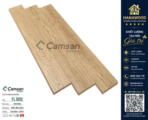Sàn Gỗ Công Nghiệp Camsan Thổ Nhỉ Kỳ FL5012 Dày 12mm