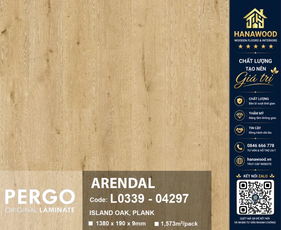 Sàn Gỗ Công Nghiệp Pergo Modern Plank 9mm 04297