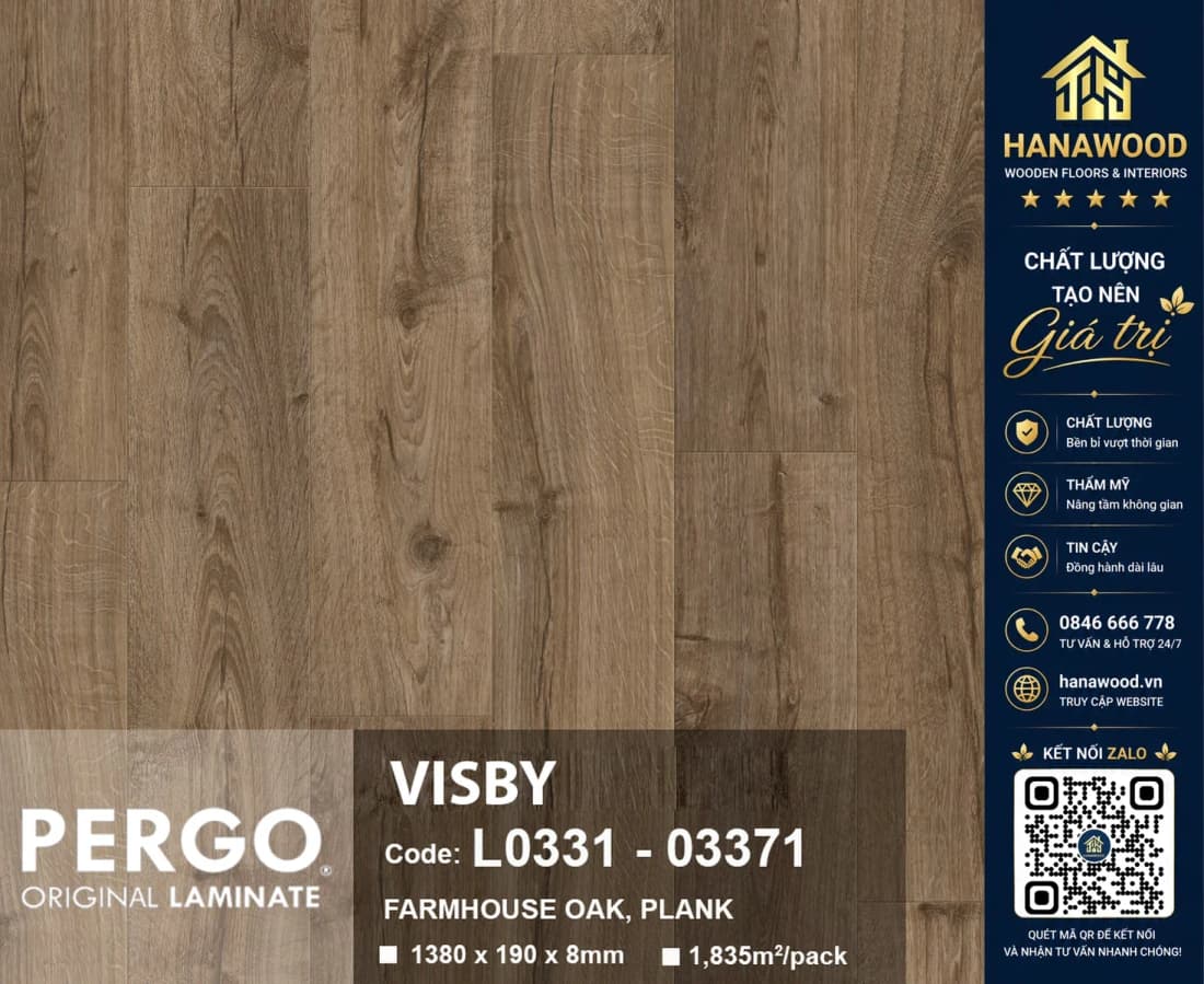 Sàn Gỗ Công Nghiệp Pergo Modern Plank 8mm 03371