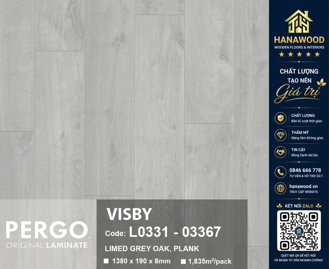 Sàn Gỗ Công Nghiệp Pergo Modern Plank 8mm 03367
