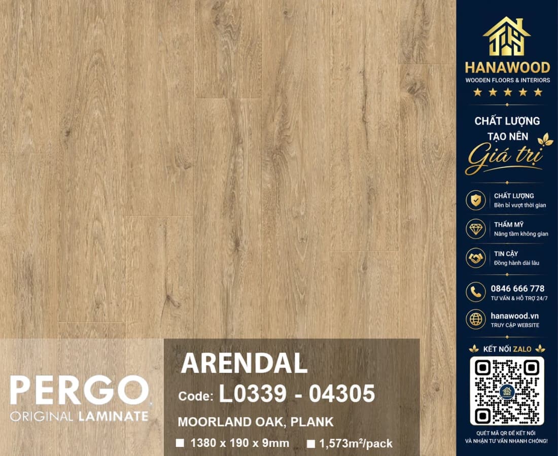 Sàn Gỗ Công Nghiệp Pergo Modern Plank 9mm 04305