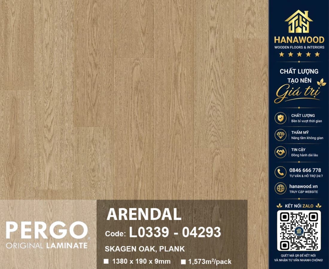 Sàn Gỗ Công Nghiệp Pergo Modern Plank 9mm 04293