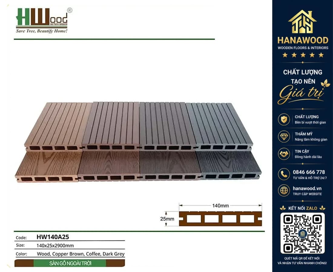 Hình ảnh Sàn Ban Công Sân Thượng Ngoài Trời Hwood HW140A25
