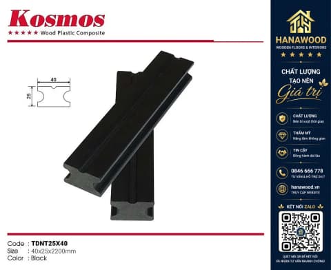 Xương Đà Nhựa Đặc Sàn Gỗ Ngoài Trời Kosmos TDNT40X25