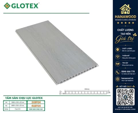 Tấm Sàn Chịu Lực Glotex 3LBF04 23mm Vân Xám Nhạt