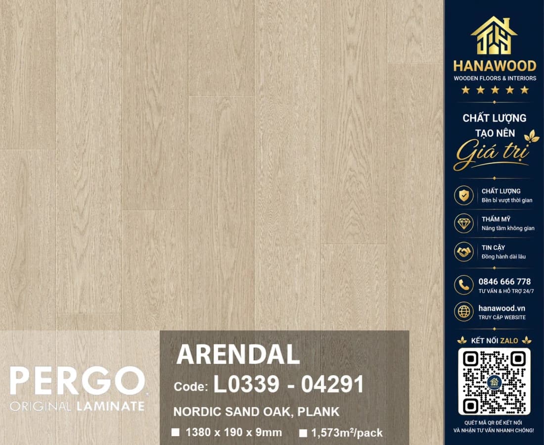 Sàn Gỗ Công Nghiệp Pergo Modern Plank 9mm 04291