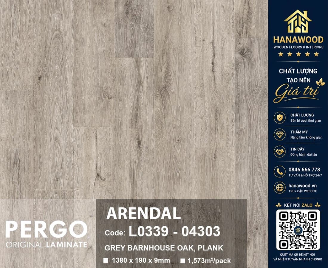 Sàn Gỗ Công Nghiệp Pergo Modern Plank 9mm 04303