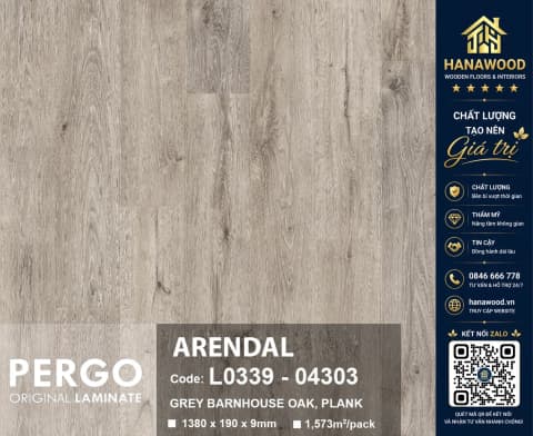 Sàn Gỗ Công Nghiệp Pergo Modern Plank 9mm 04303