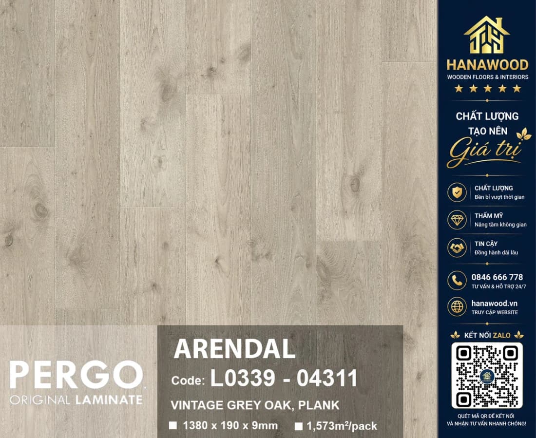 Sàn Gỗ Công Nghiệp Pergo Modern Plank 9mm 04311
