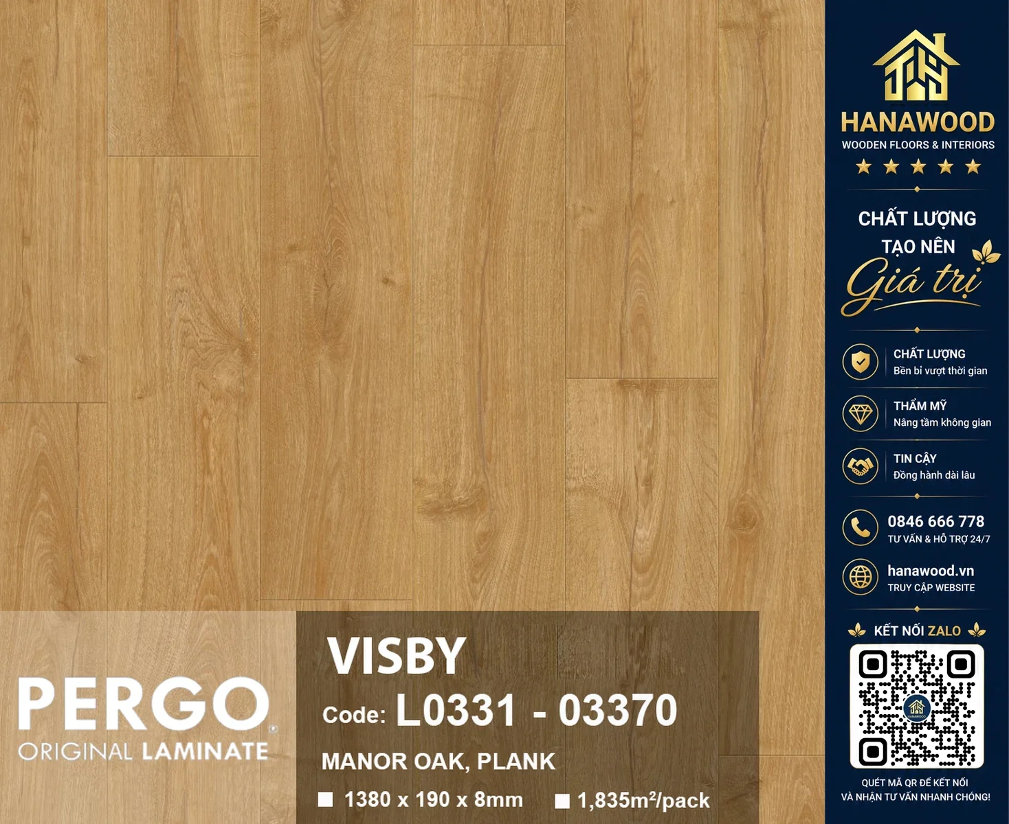 Sàn Gỗ Công Nghiệp Pergo Modern Plank 8mm 03370