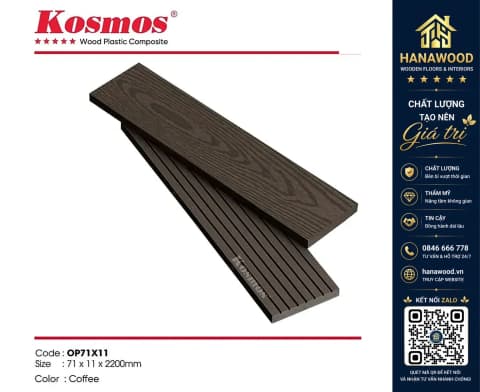 Thanh Lam Đa Năng Ốp Hàng Rào Kosmos OP71X11X2.2M Coffee