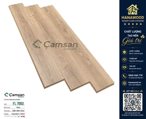 Sàn Gỗ Camsan Thổ Nhỉ Kỳ FL7002 Dày 12mm