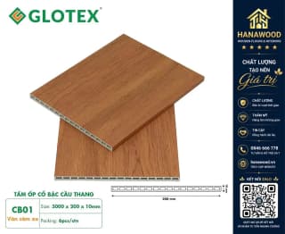 Cổ Bậc Cầu Thang Nhựa PVC Giả Gỗ Glotex CB01