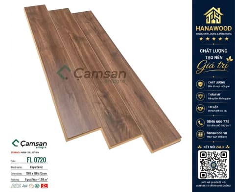 Sàn Gỗ Công Nghiệp Camsan FL0720 Dày 12mm