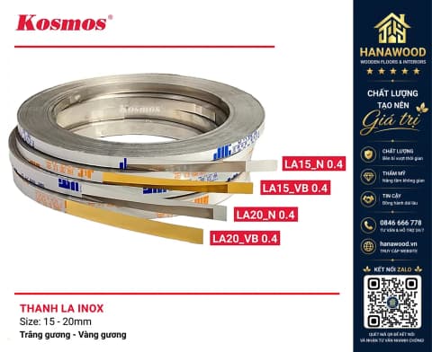 Nẹp La Trang Trí Inox 201 Có Keo Sẵn 2cm