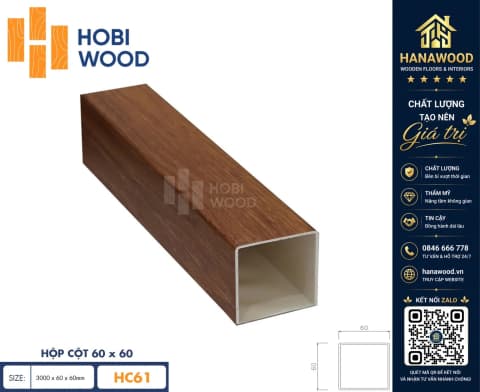 Thanh Lam Trang Trí Nhựa Giả Gỗ Hobi Wood 60x60 HC61