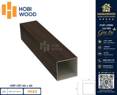 Thanh Lam Trang Trí Nhựa Giả Gỗ Hobi Wood 60x60 HC62